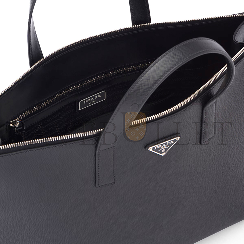 Pra*a saffiano leather tote 2vg039 (40*30*9cm)